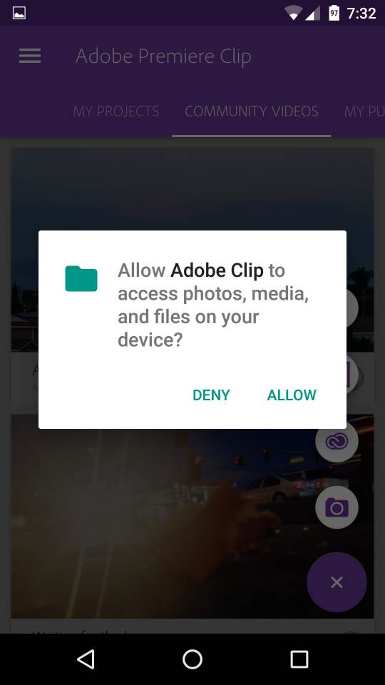 Adobe Premier Clip Android app