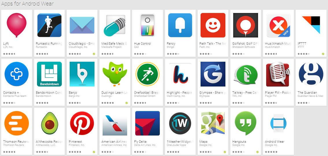 Android Wear Apps