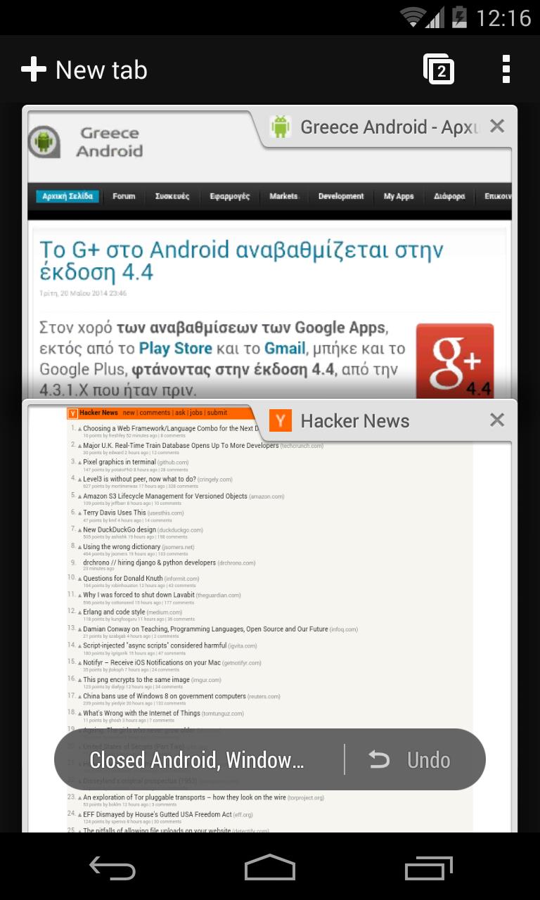 Chrome 35 android app