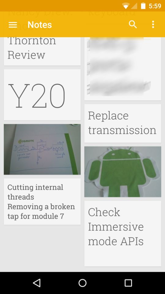 Android 5.0 Lollipop Google Keep