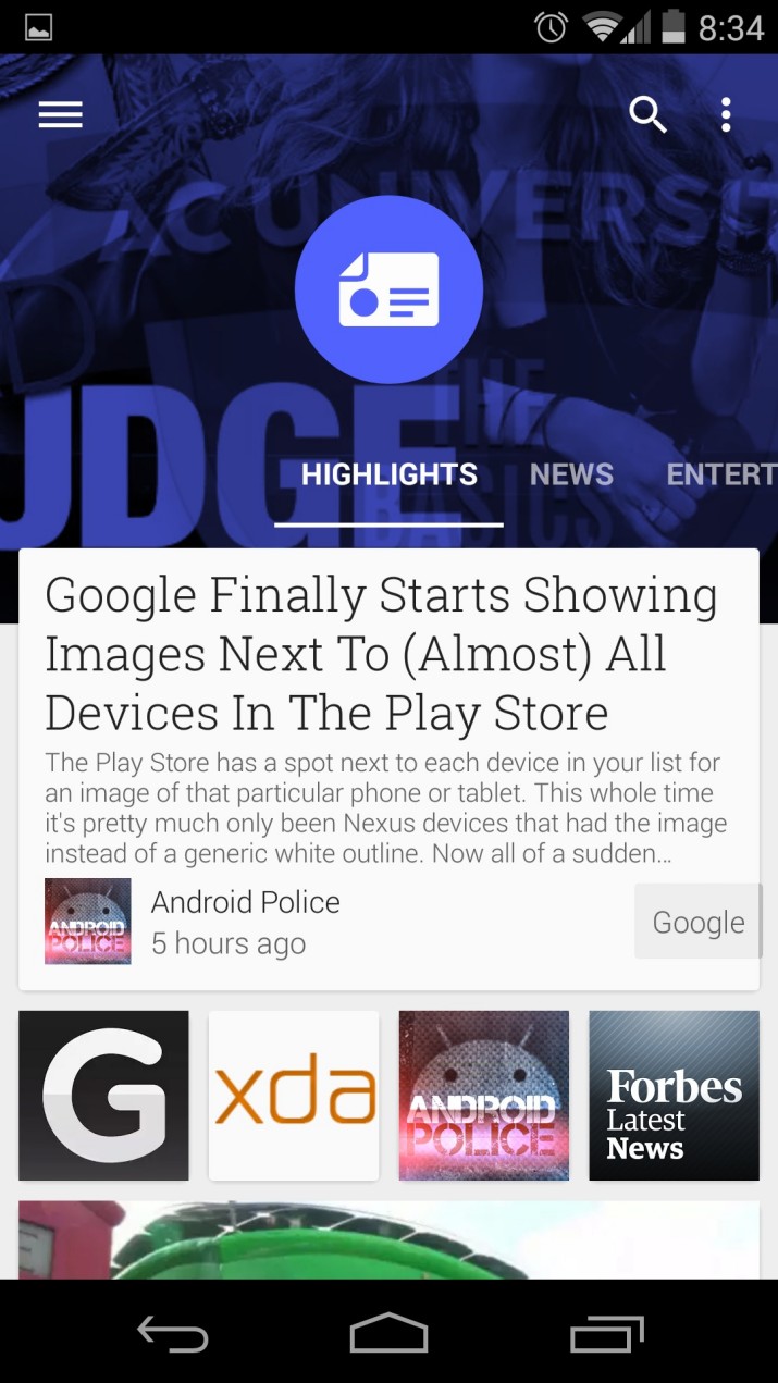 Google Play Newsstand Material Design