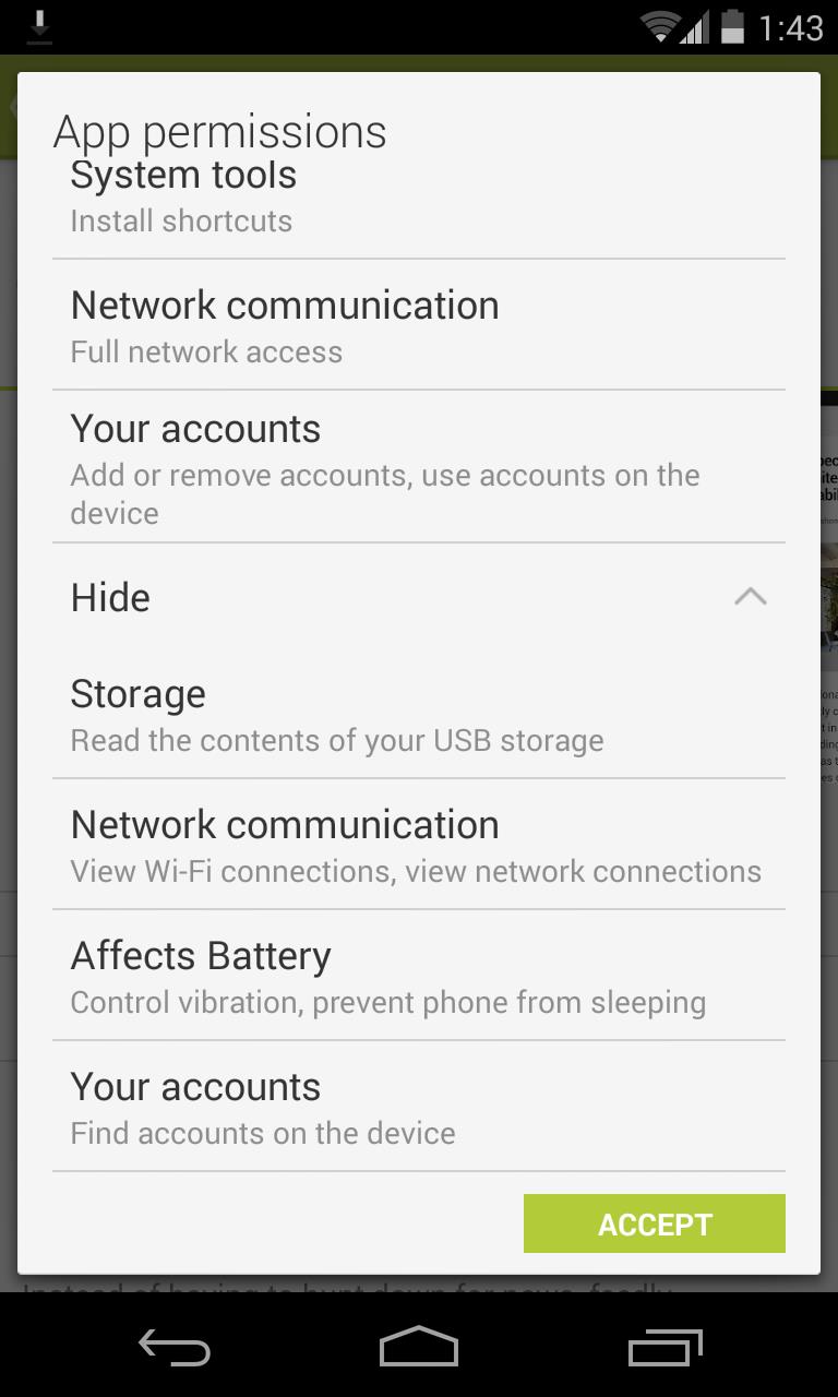 Google Play Permissions