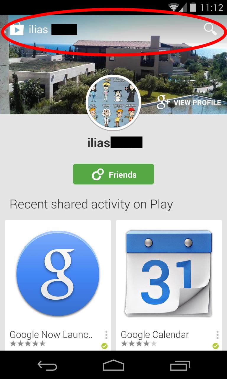 Google Play Update title bar