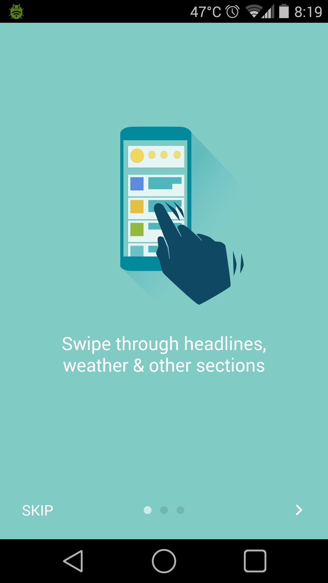 Google News and Weather android app