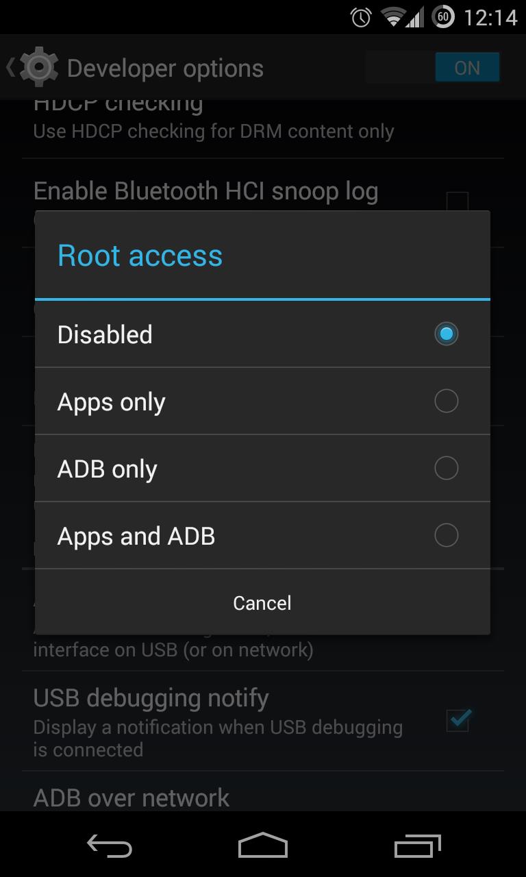 Android Z Launcher root disable