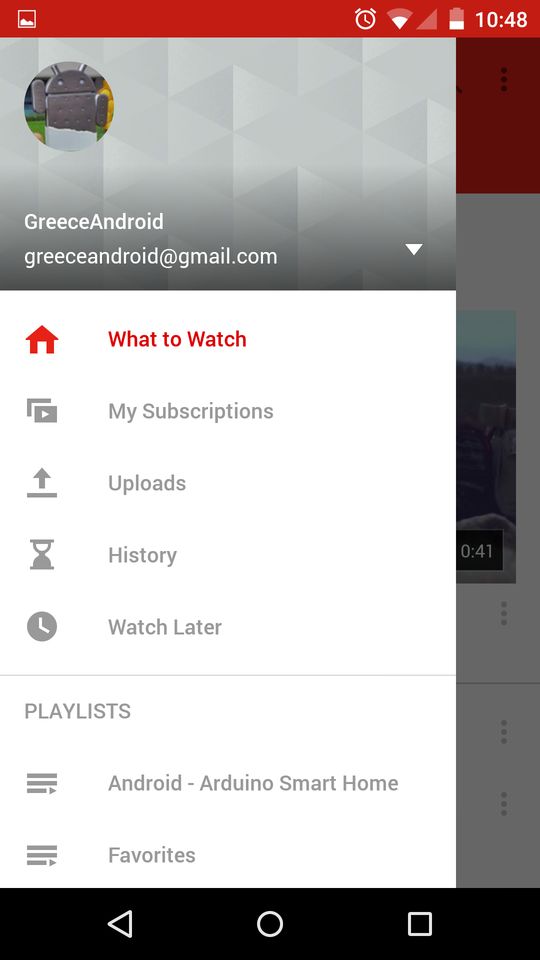 YouTube Android Material Design