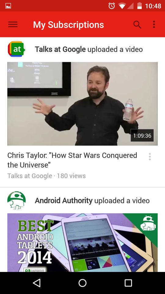 YouTube Android Material Design