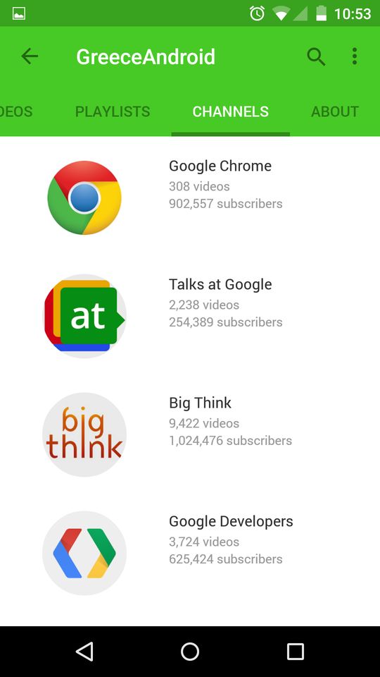 YouTube Android Material Design