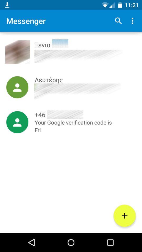 Android 5.0 Lollipop Messenger app