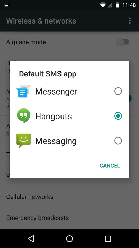 Android 5.0 Lollipop Messenger app
