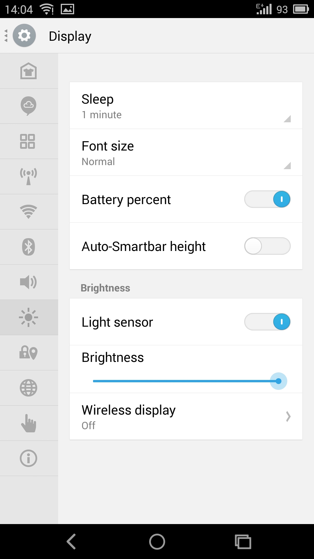 Flyme OS on Nexus 5 settings app