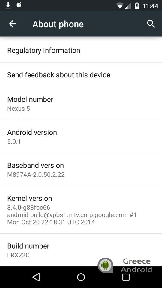 Nexus 5 Android 5.0.1