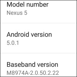Nexus 5 Android 5.0.1