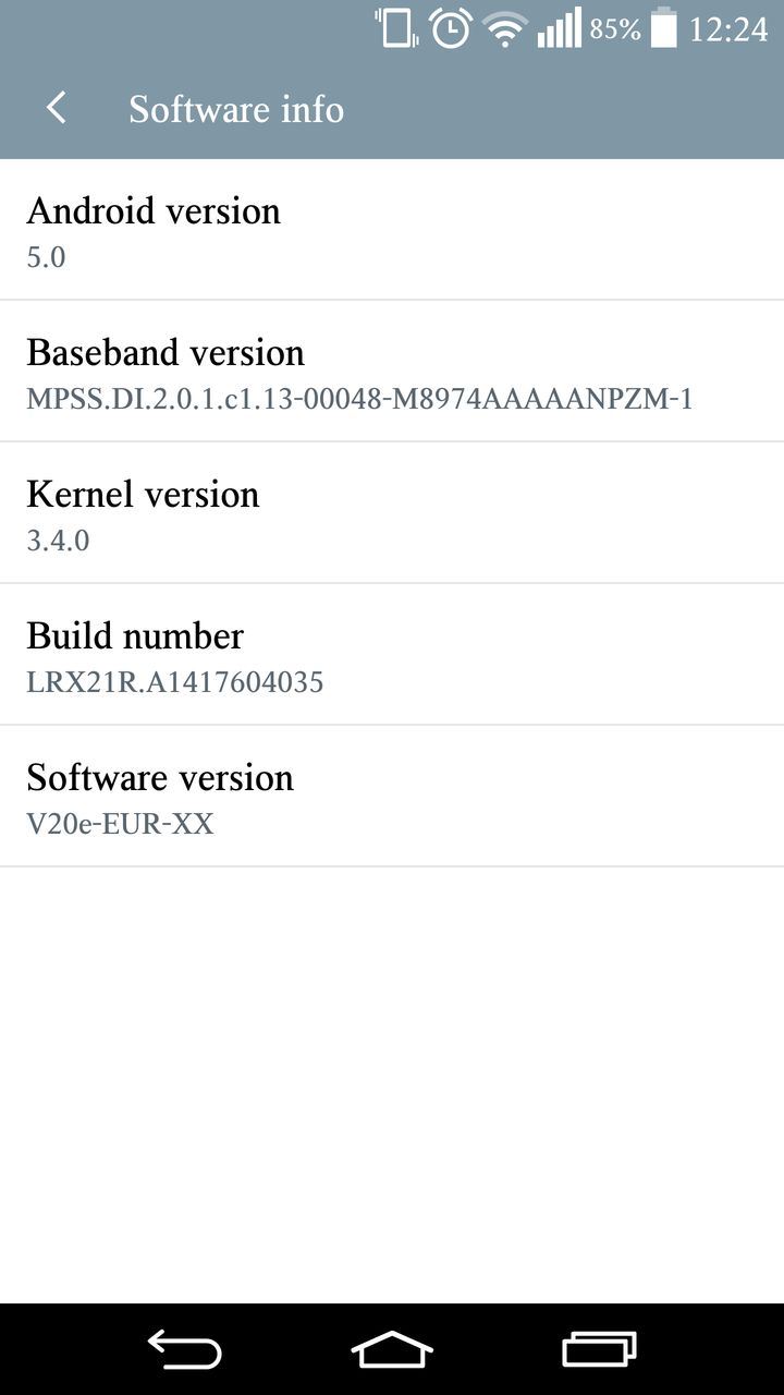 LG G3 Android Lollipop Update