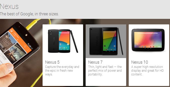 Google Nexus and Android Silver