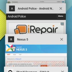 Android 5.0 Lollipop Chrome Tabs