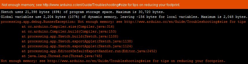 Arduino not enough Memory