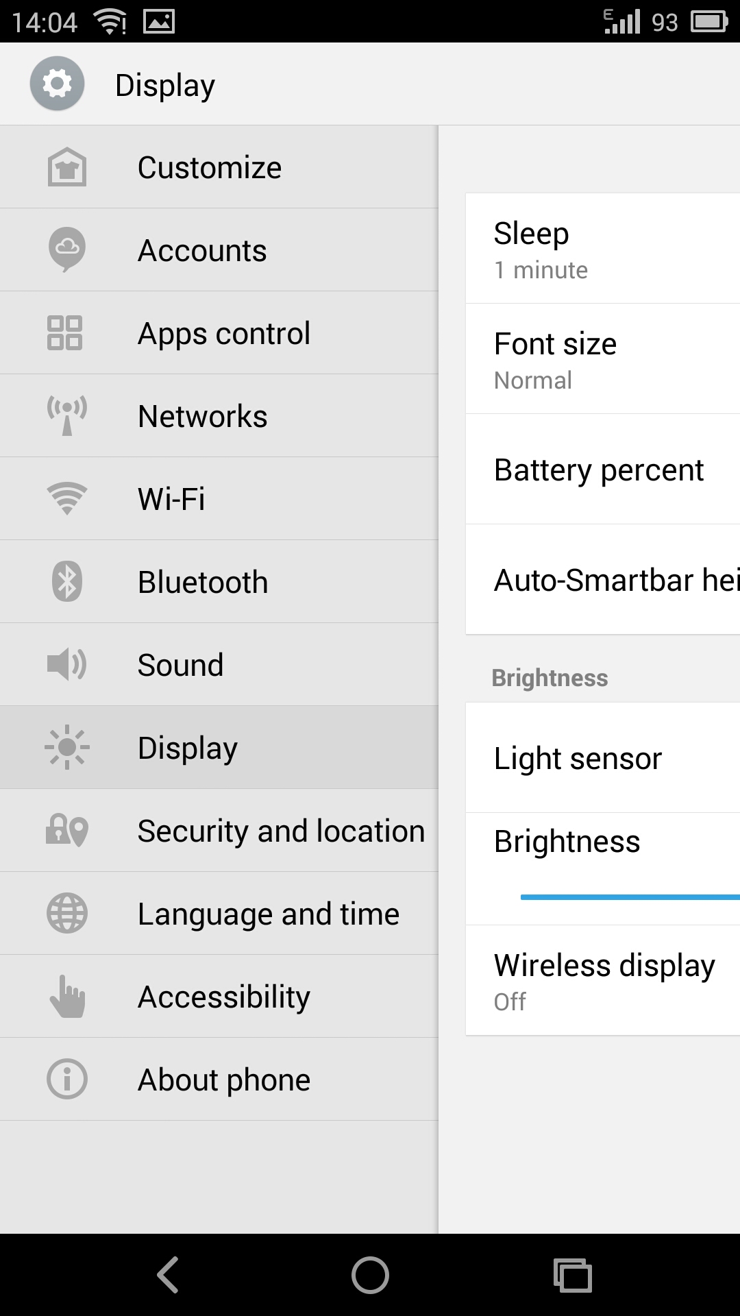 Flyme OS on Nexus 5 settings app