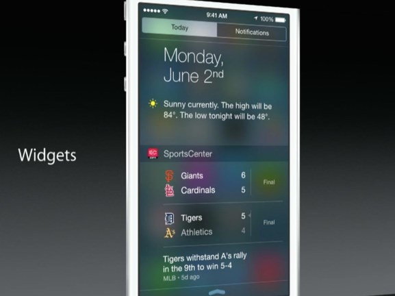 iOS 8 Widgets