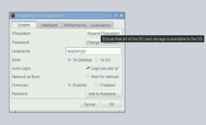 Raspberry Pi 3 Raspbian Expand Filesystem