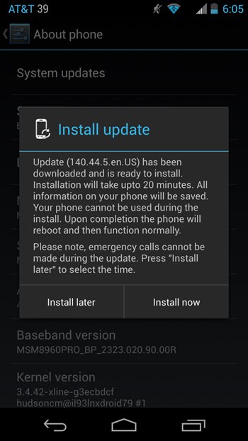 Motorola Moto X KitKat Update